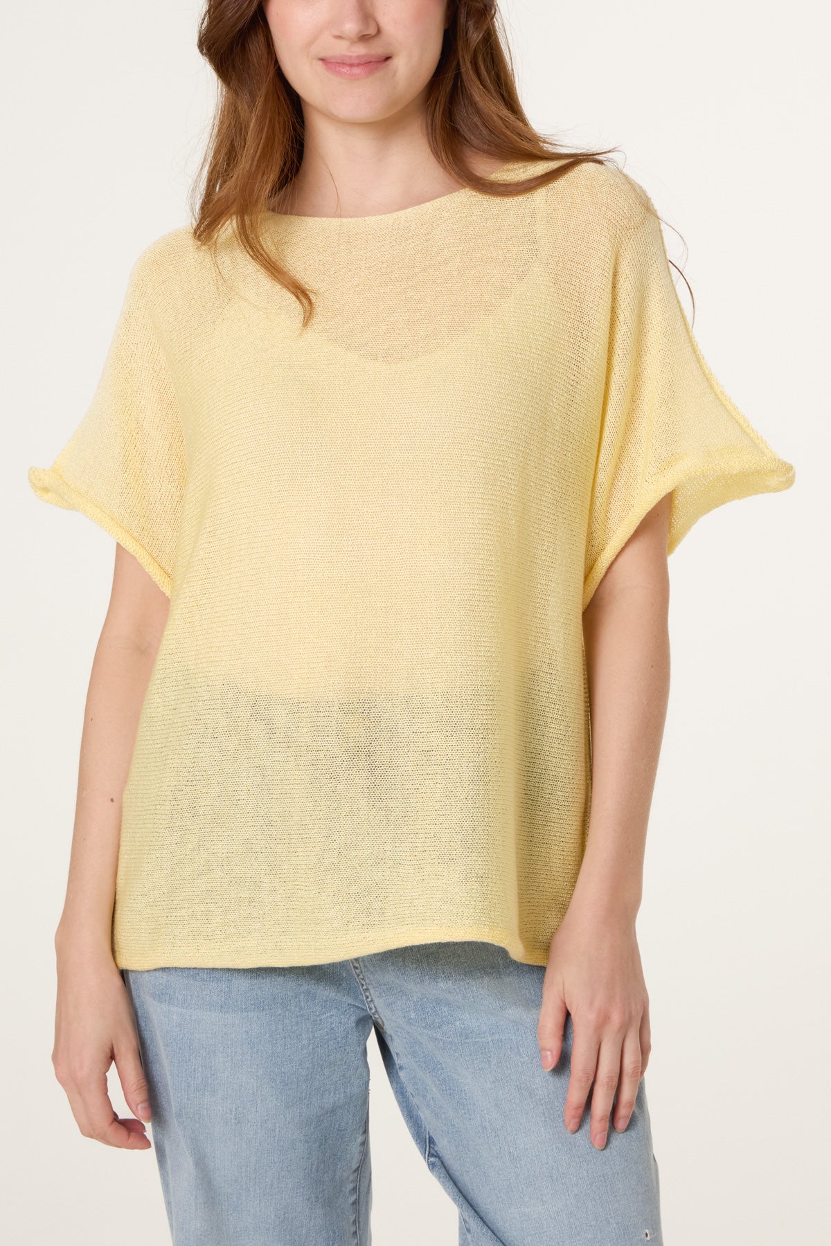 Short Sleeve Fine Knit Top