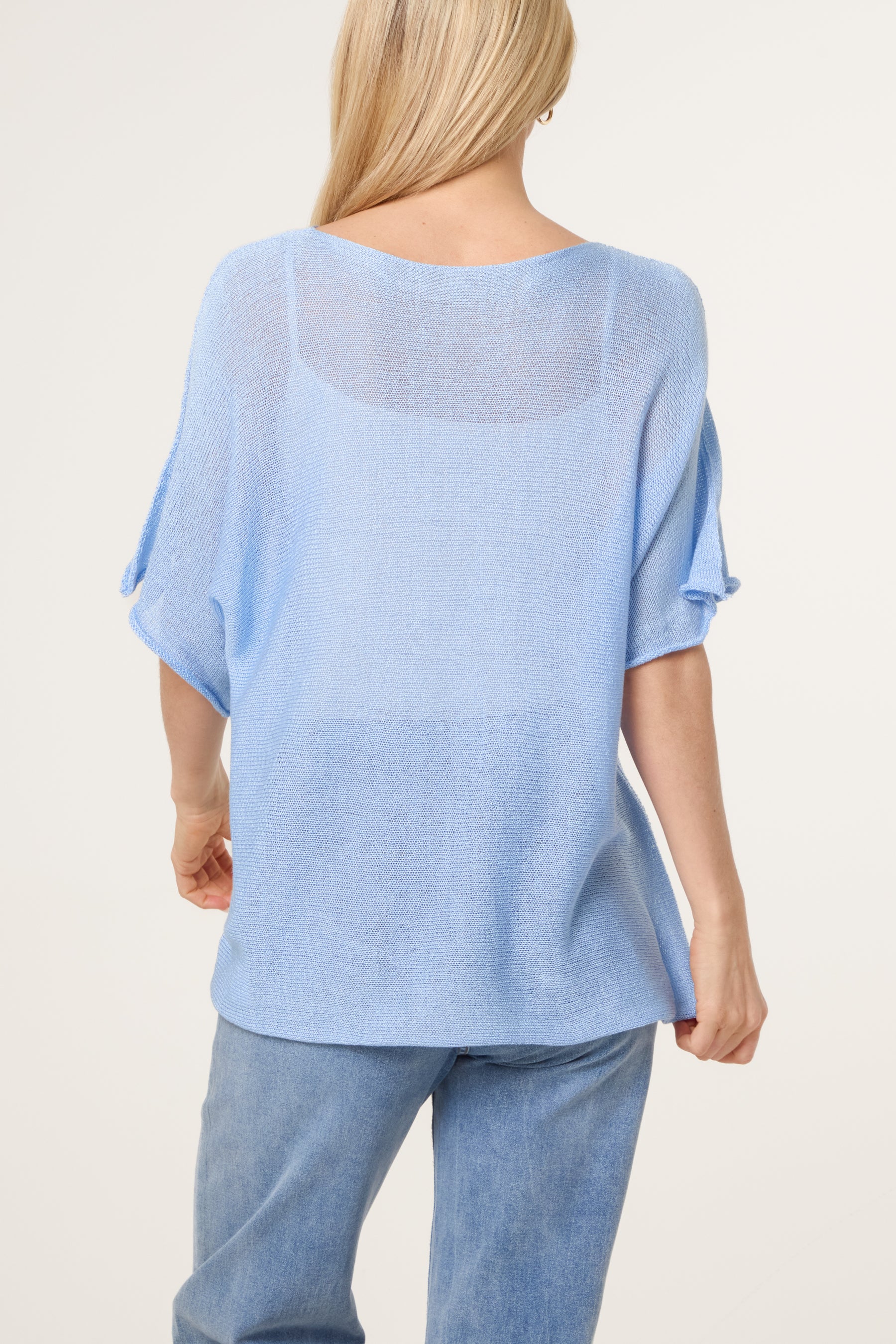 Short Sleeve Fine Knit Top