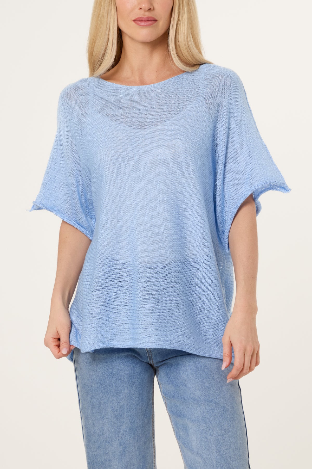 Short Sleeve Fine Knit Top
