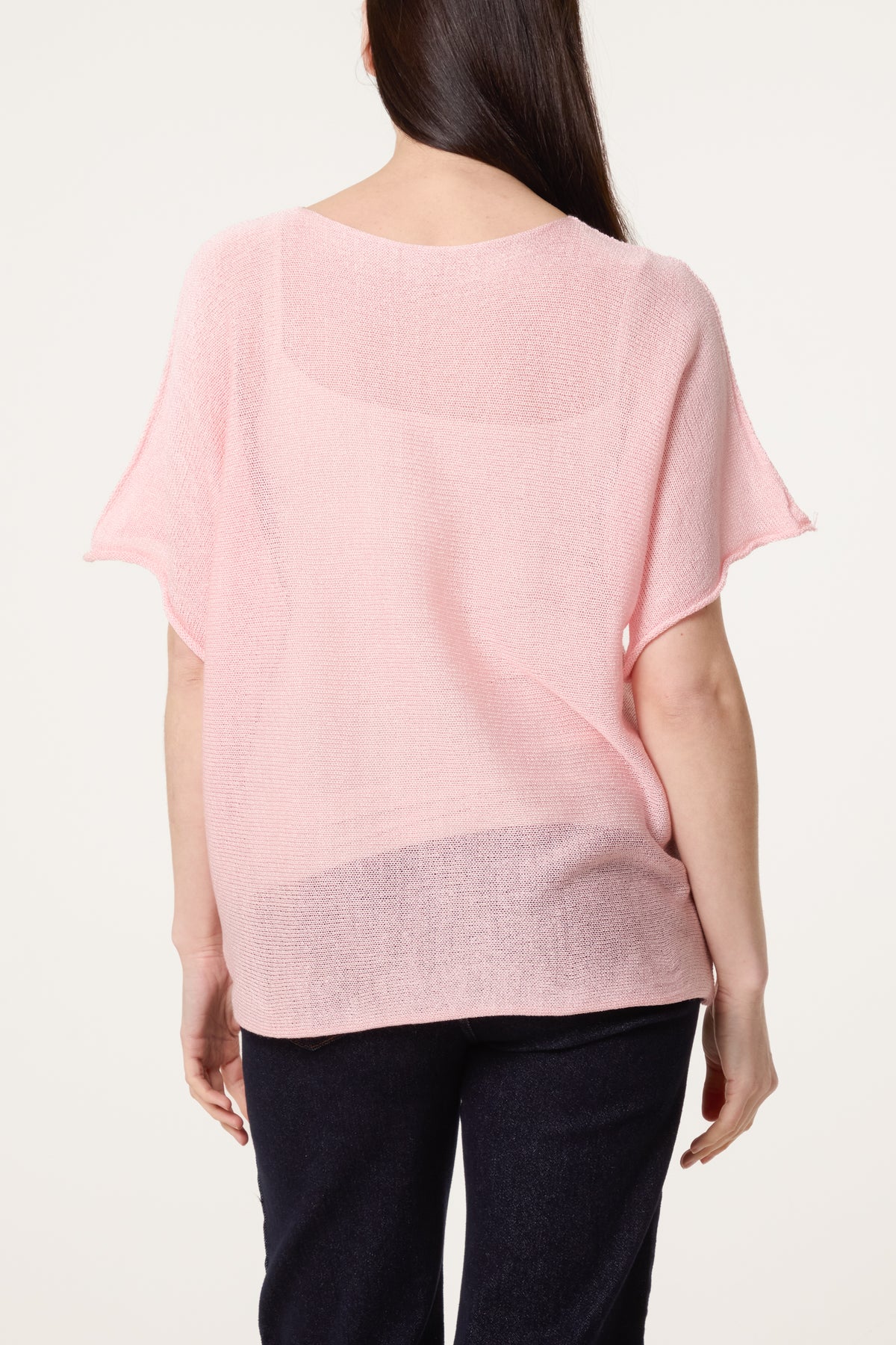 Short Sleeve Fine Knit Top