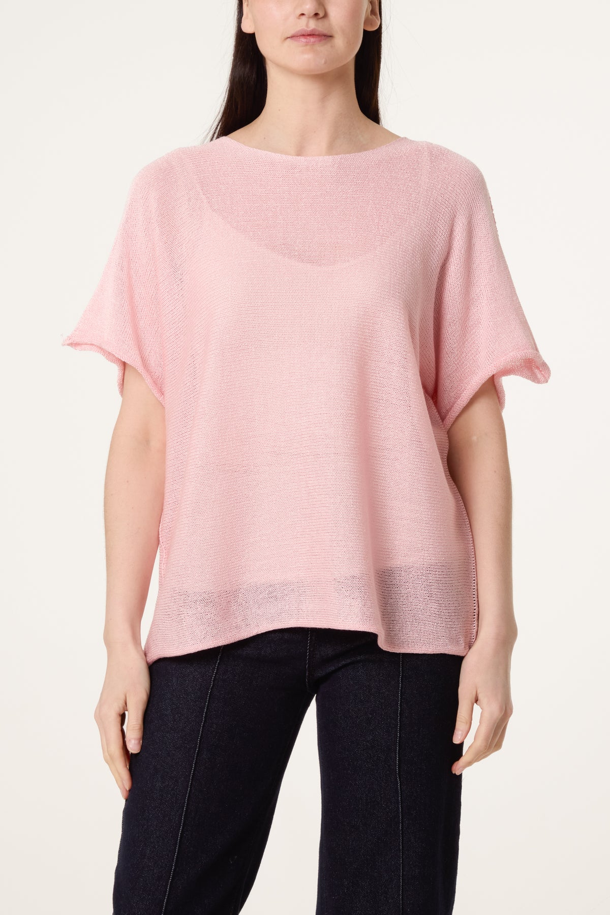 Short Sleeve Fine Knit Top