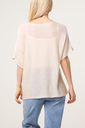 Short Sleeve Fine Knit Top