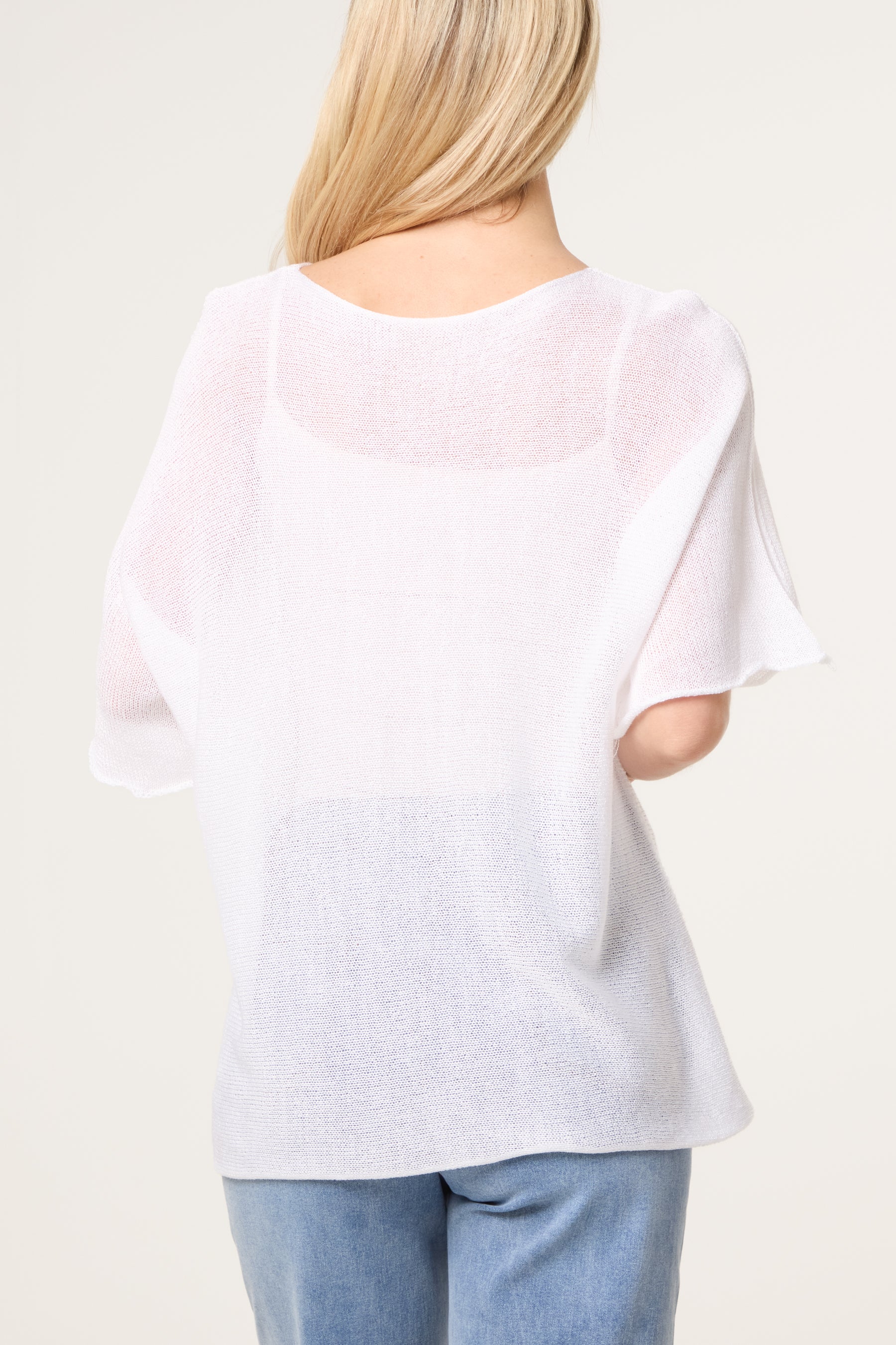 Short Sleeve Fine Knit Top