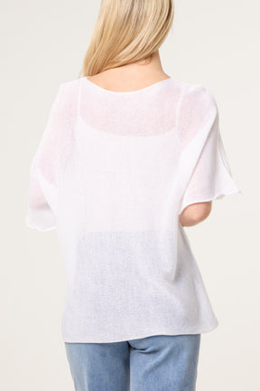 Short Sleeve Fine Knit Top