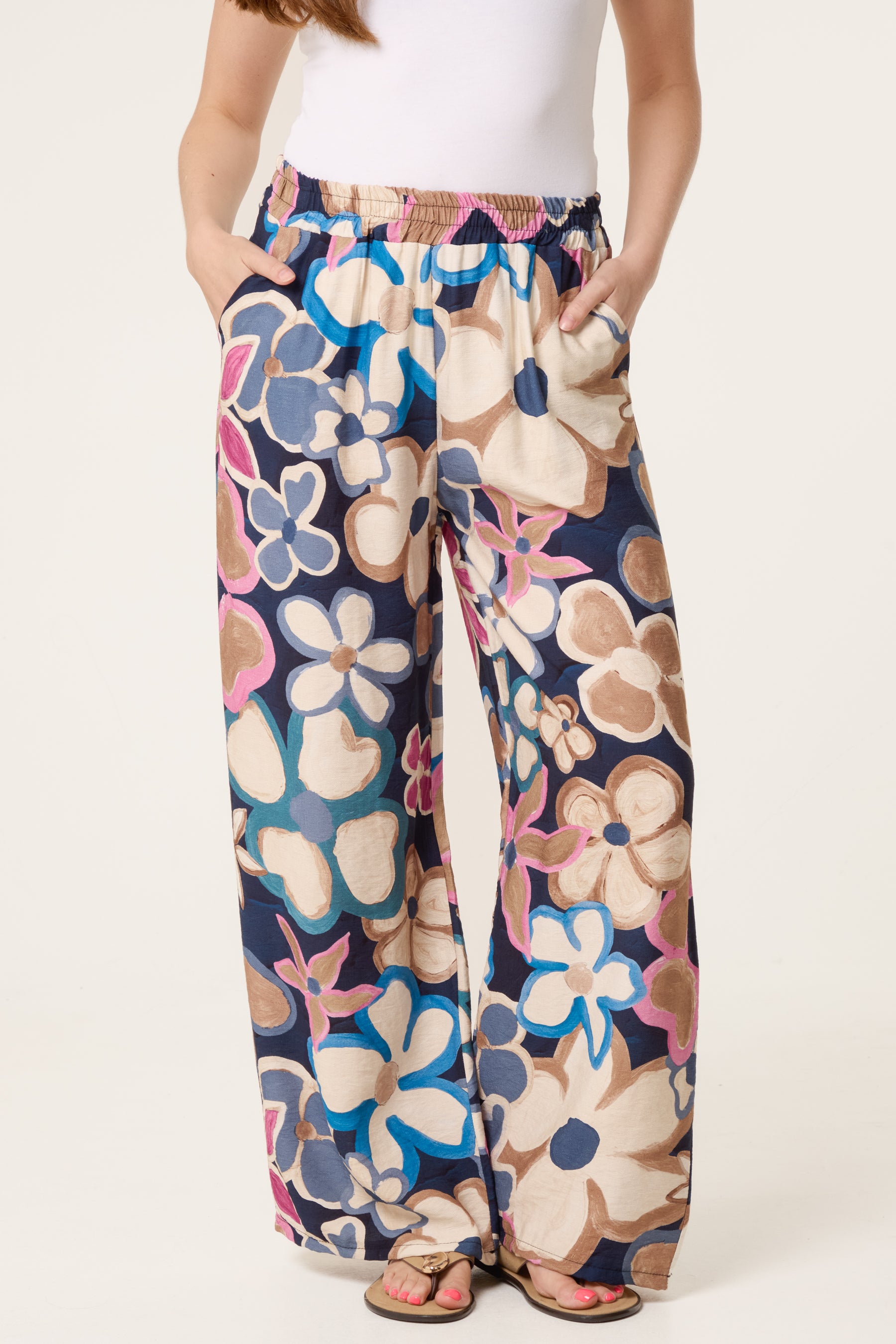 Bold Flower Wide Leg Trousers