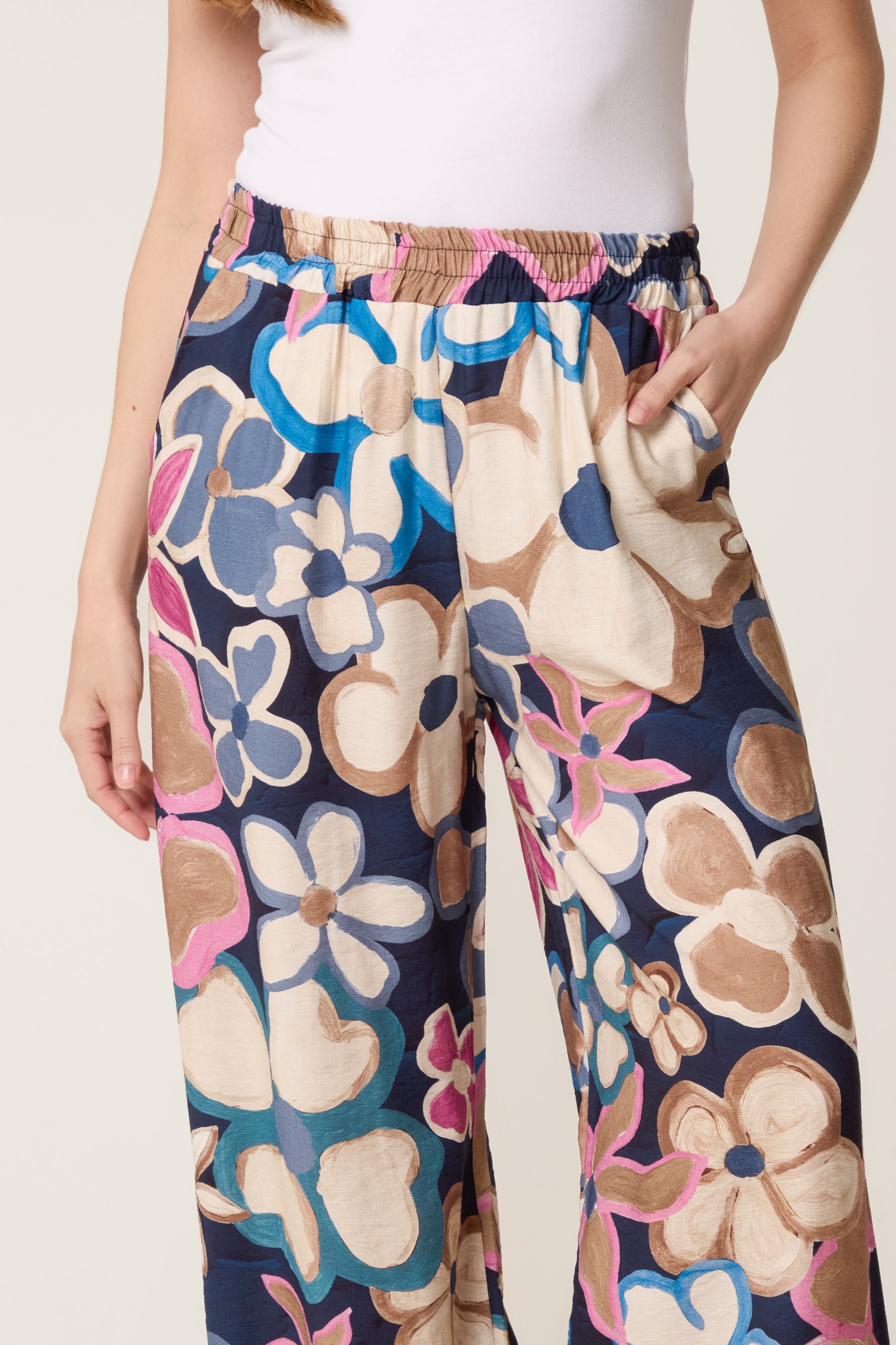 Bold Flower Wide Leg Trousers