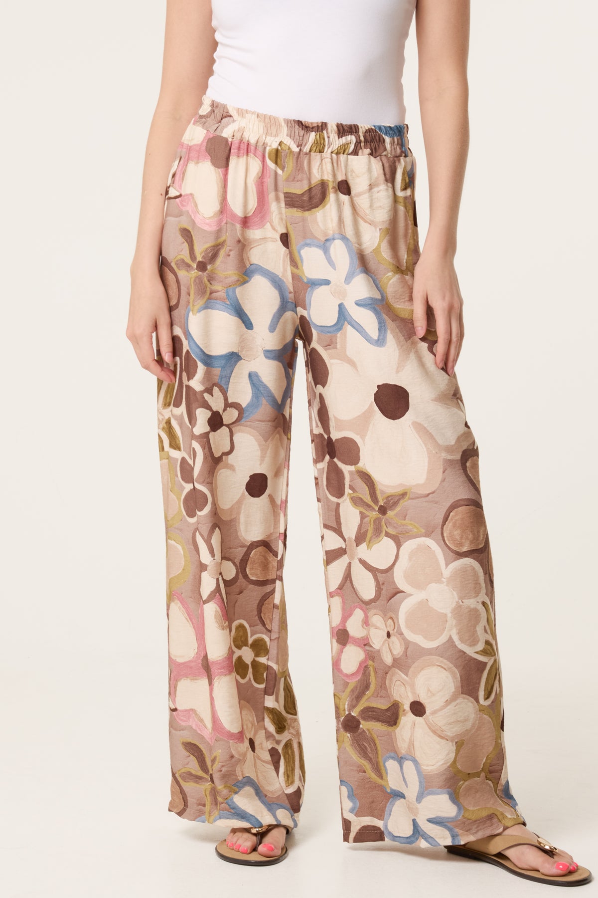 Bold Flower Wide Leg Trousers