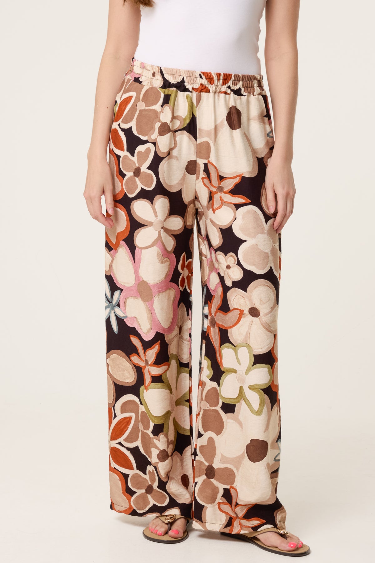 Bold Flower Wide Leg Trousers