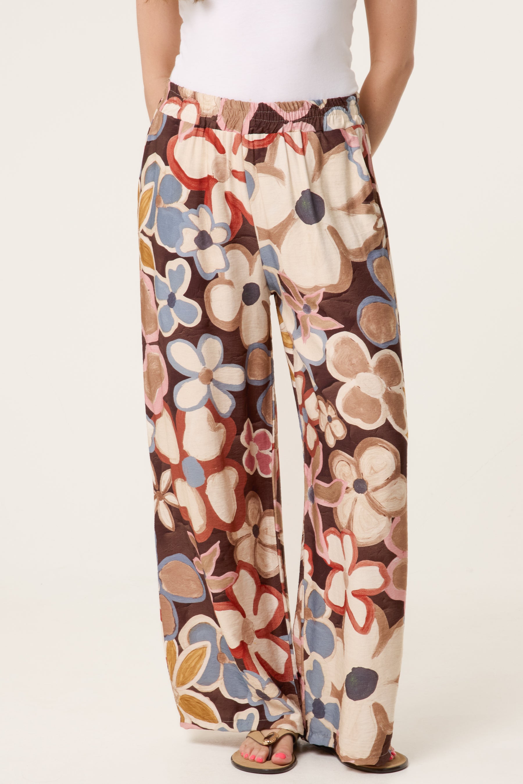 Bold Flower Wide Leg Trousers