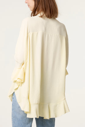 Frilled Hem & Sleeve Batwing Blouse