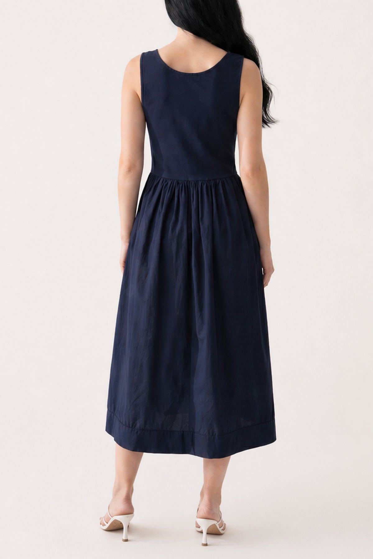 Ribbed Top Combined Midi Dress