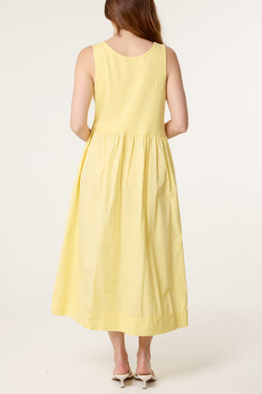 Ribbed Top Combined Midi Dress