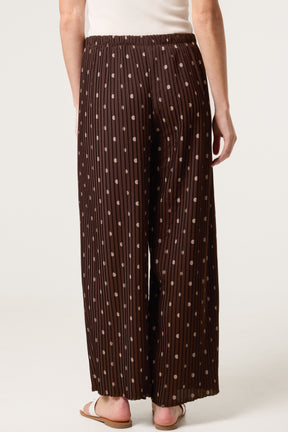 Polka Dot Plisse Culotte Trousers