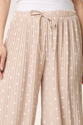 Polka Dot Plisse Culotte Trousers