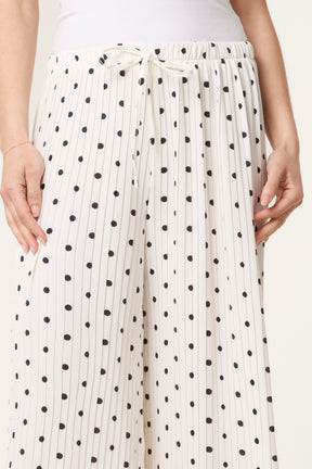 Polka Dot Plisse Culotte Trousers