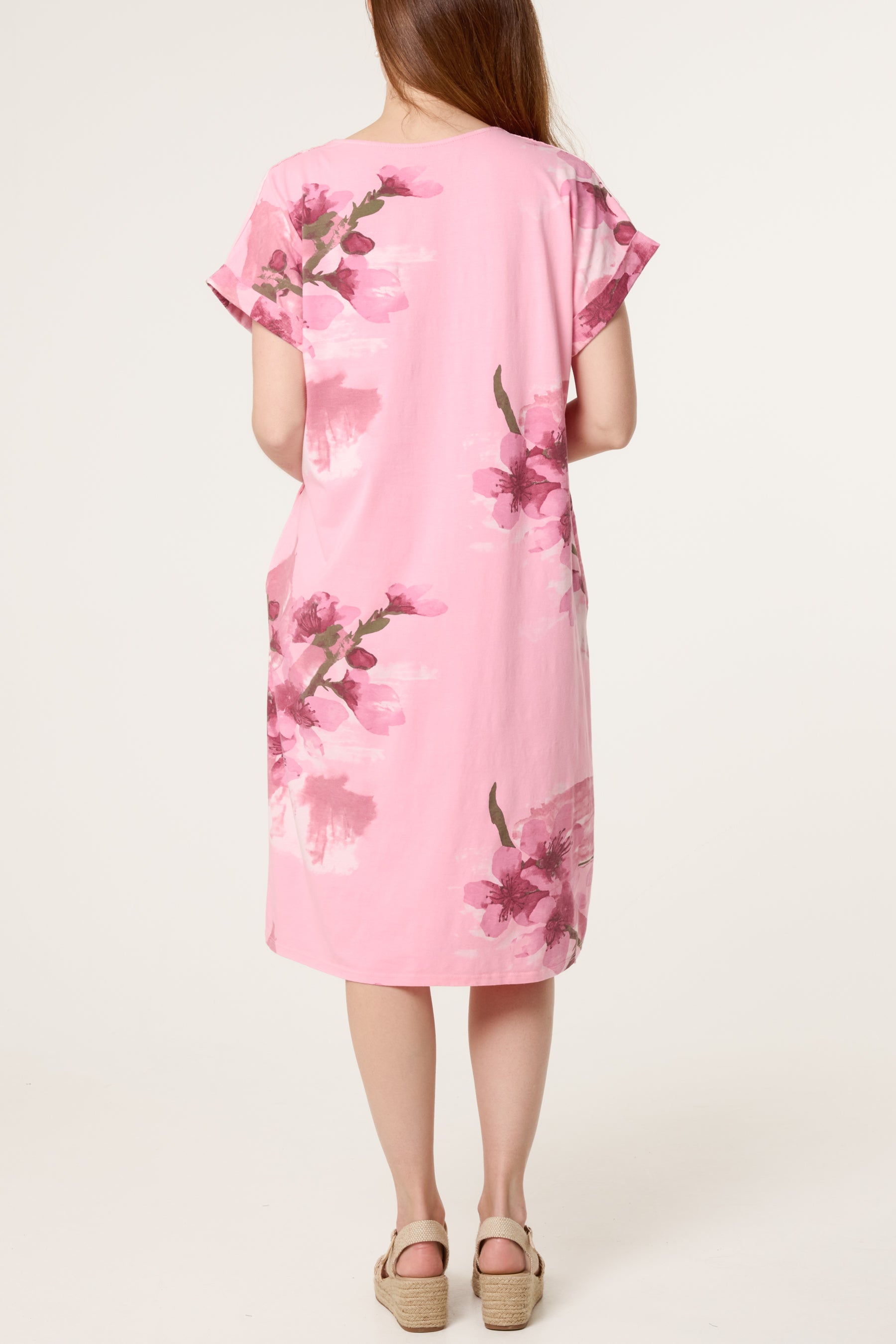 Floral Linen Tunic Mini Dress