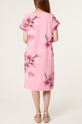 Floral Linen Tunic Mini Dress
