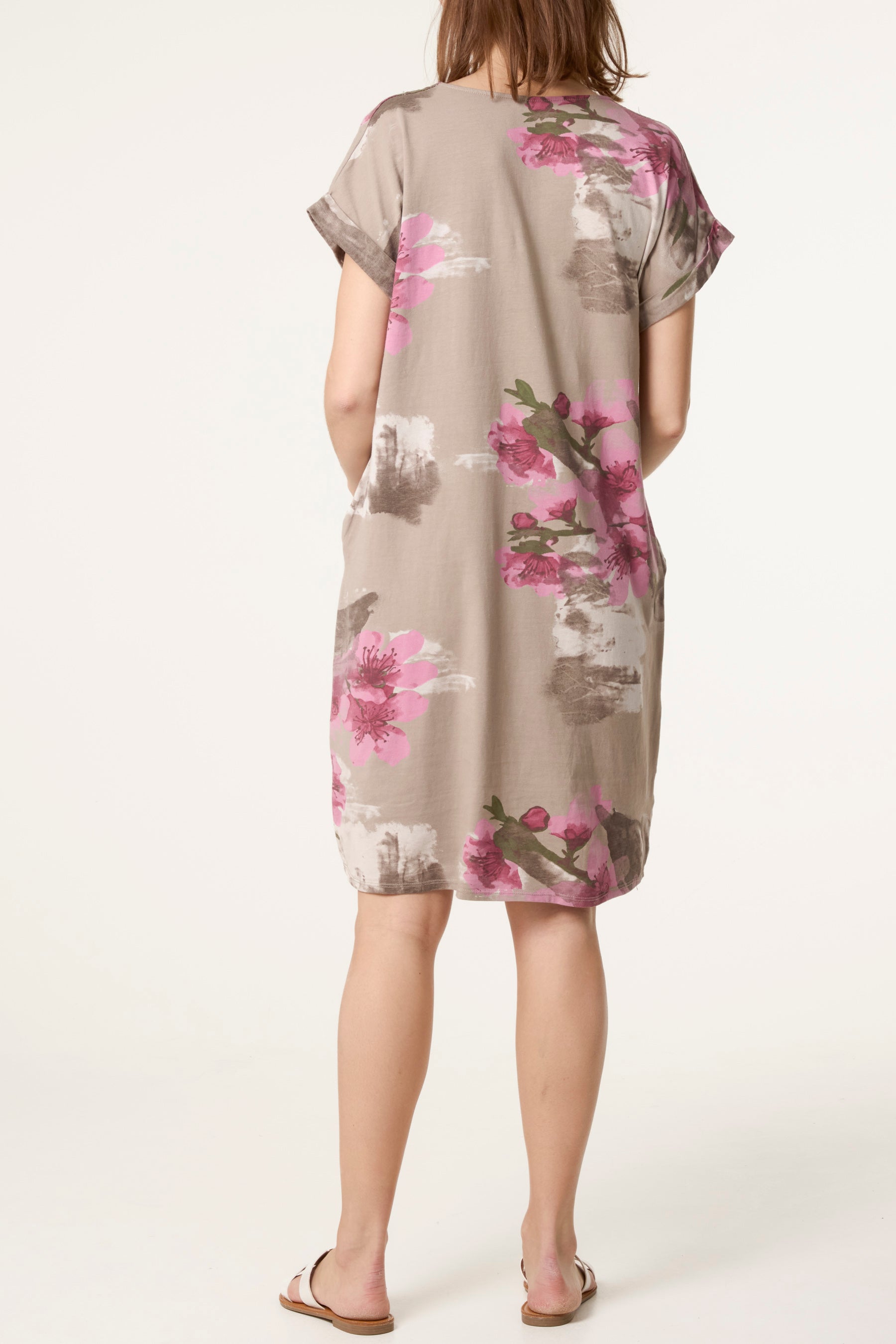 Floral Linen Tunic Mini Dress