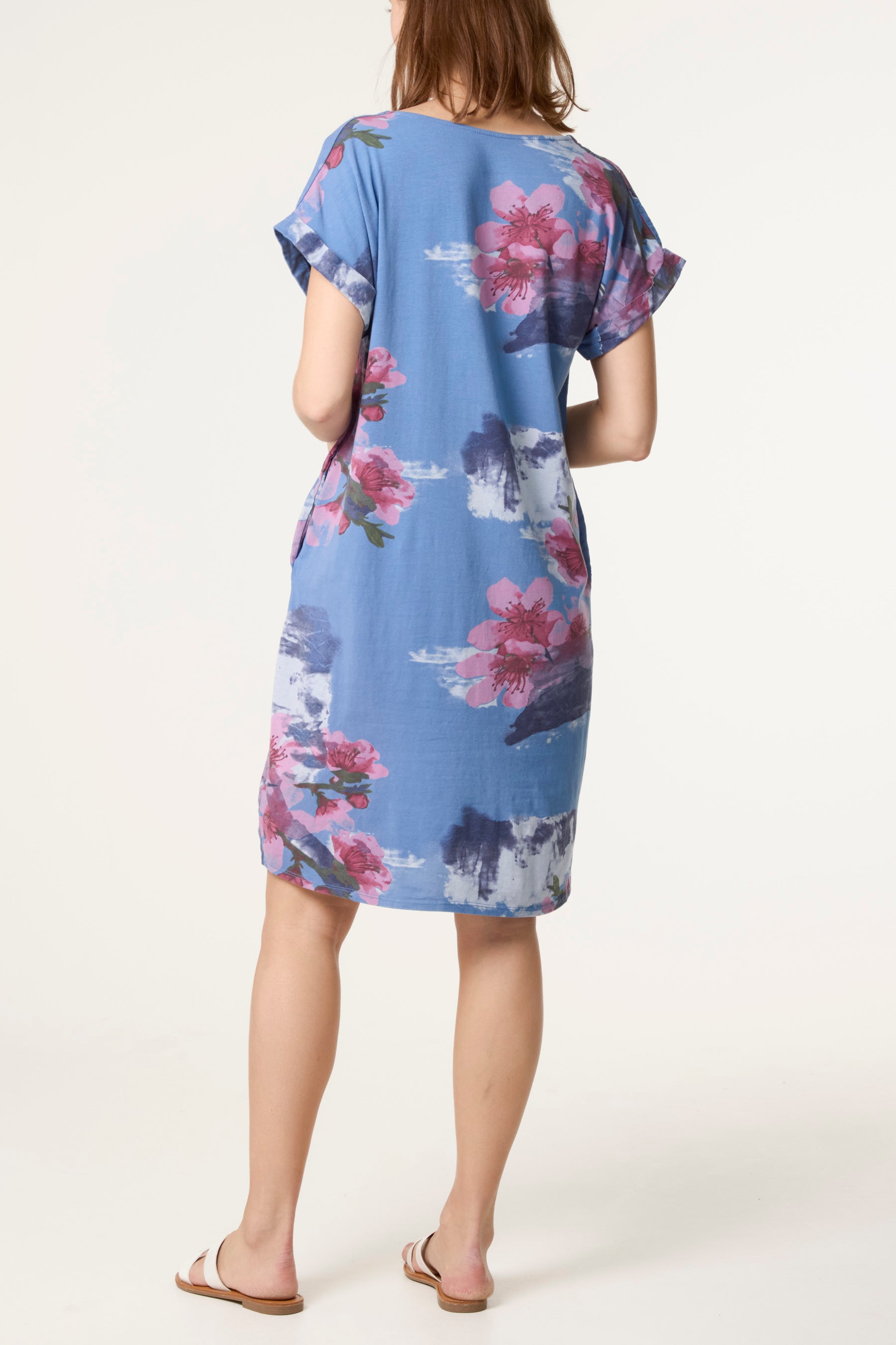 Floral Linen Tunic Mini Dress