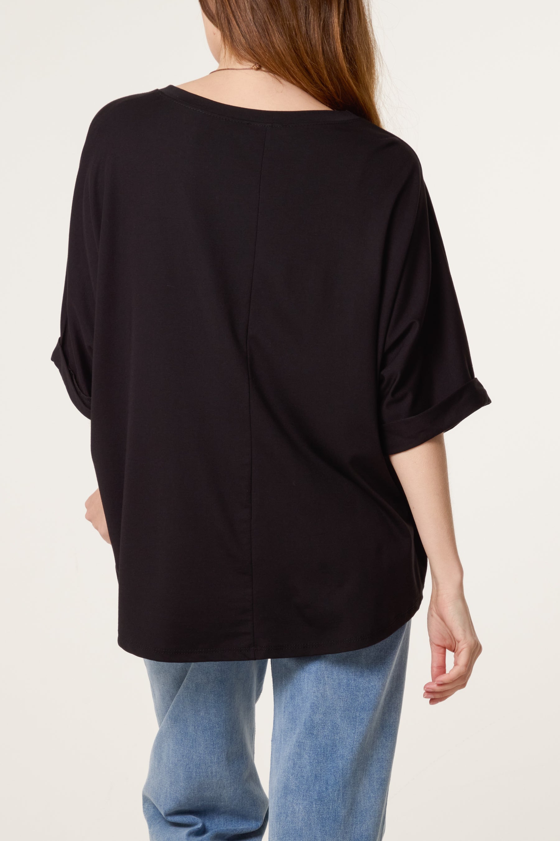 Plain Boxy Necklace T-Shirt