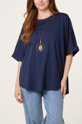 Plain Boxy Necklace T-Shirt