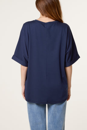 Plain Boxy Necklace T-Shirt