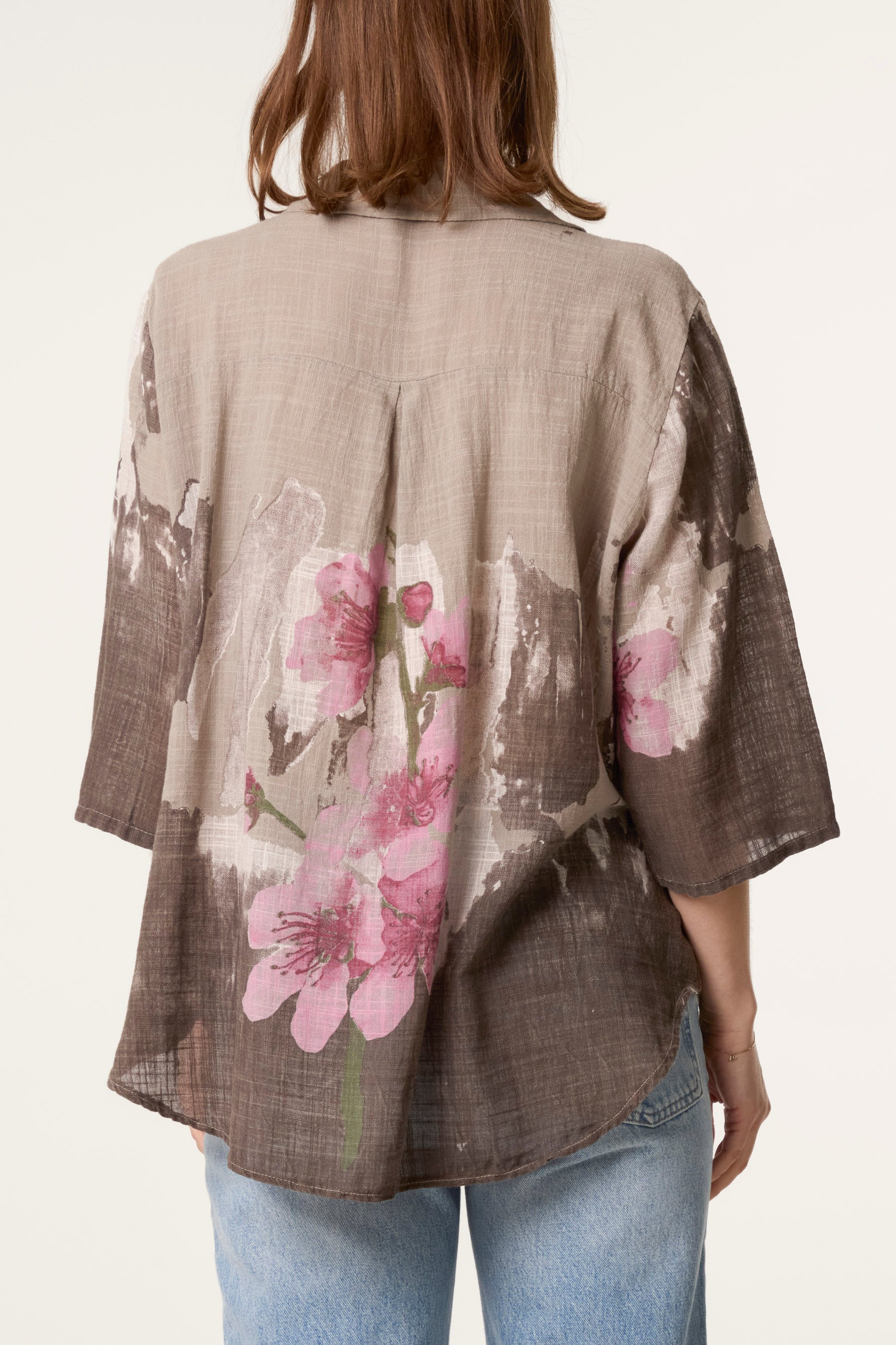 Floral Front Button Pure Cotton Blouse