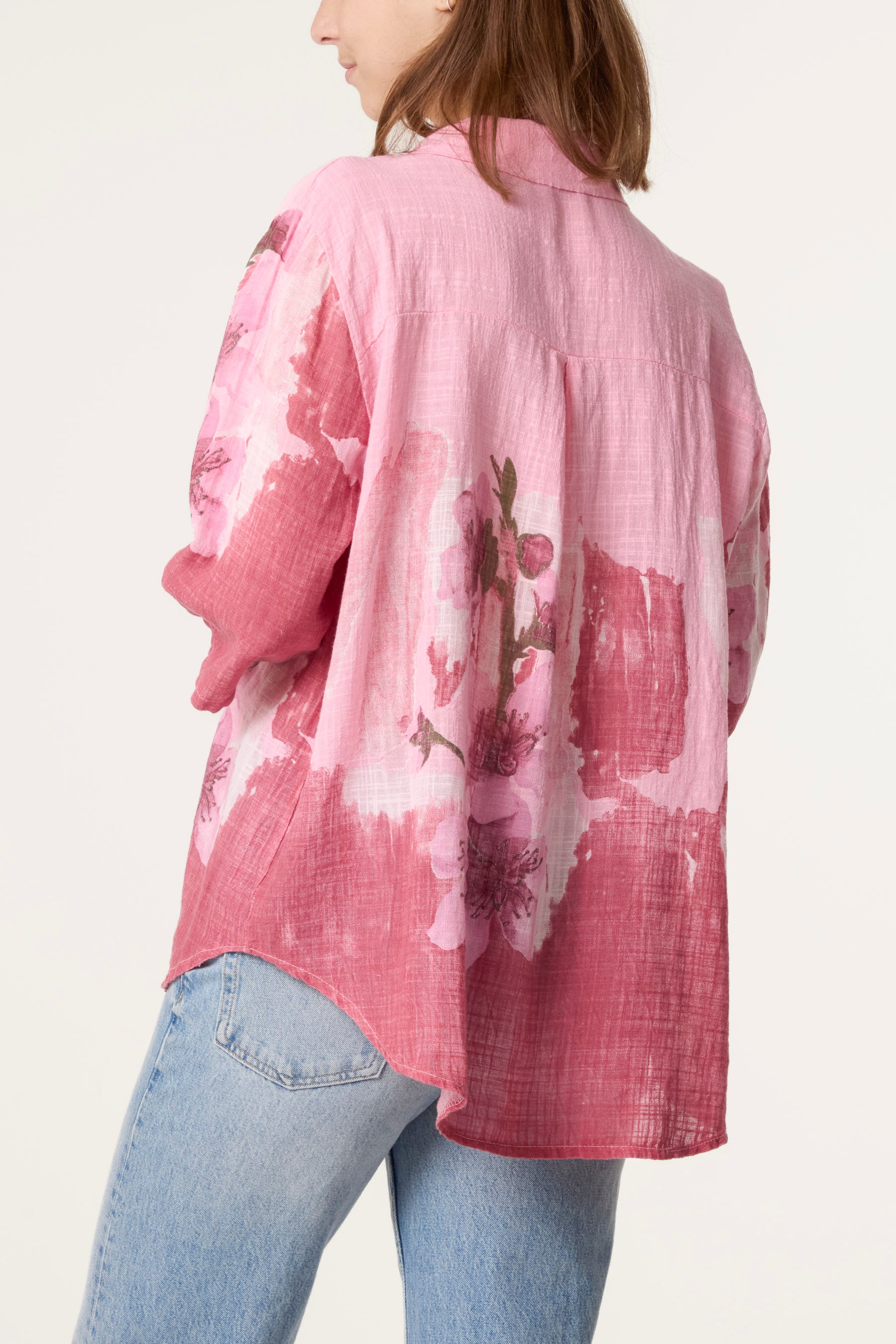 Floral Front Button Pure Cotton Blouse