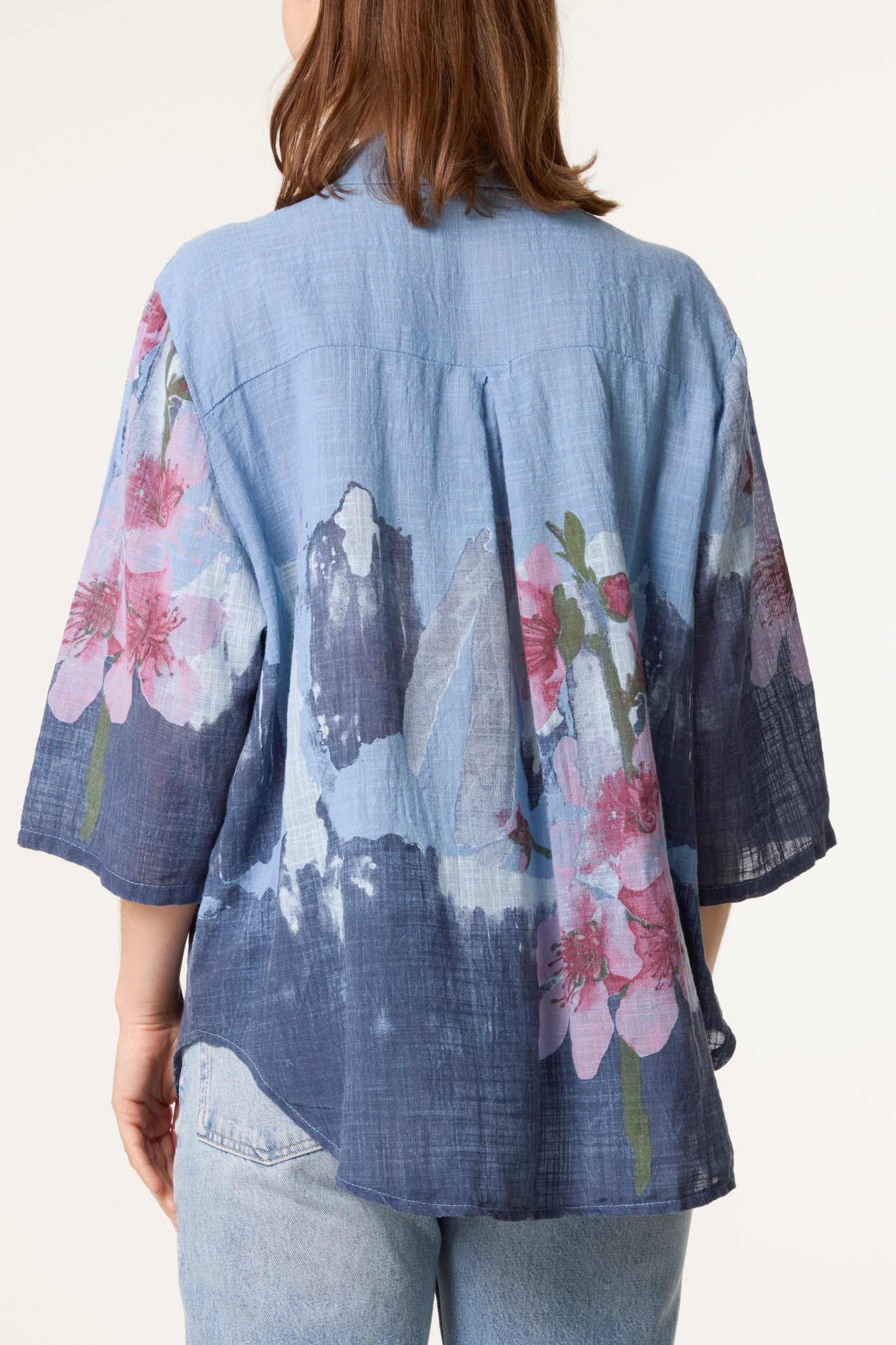 Floral Front Button Pure Cotton Blouse