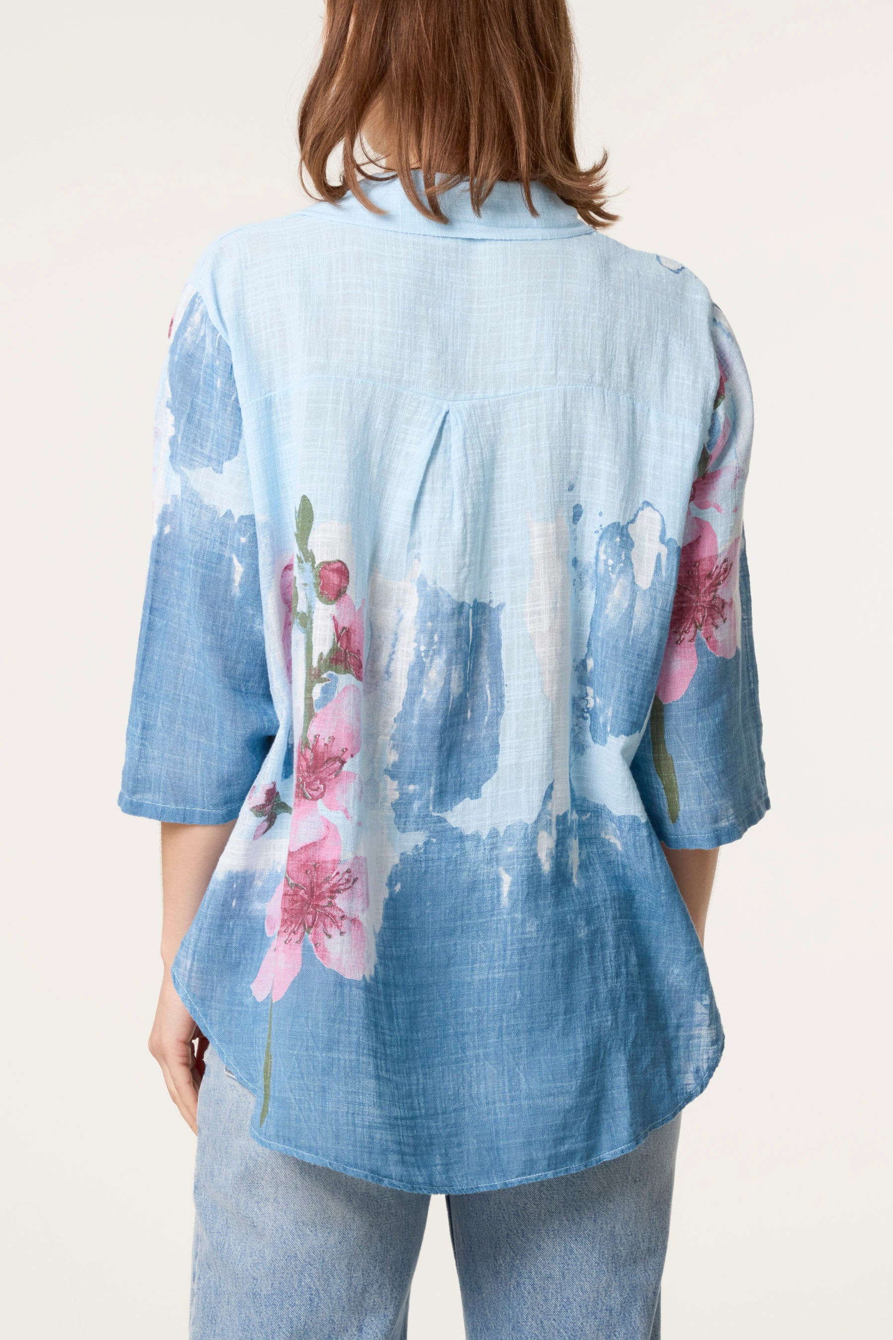 Floral Front Button Pure Cotton Blouse