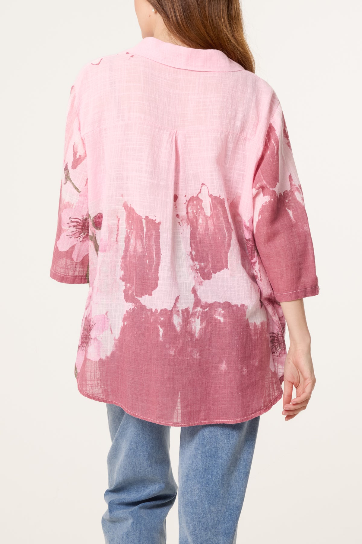 Floral Front Button Pure Cotton Blouse