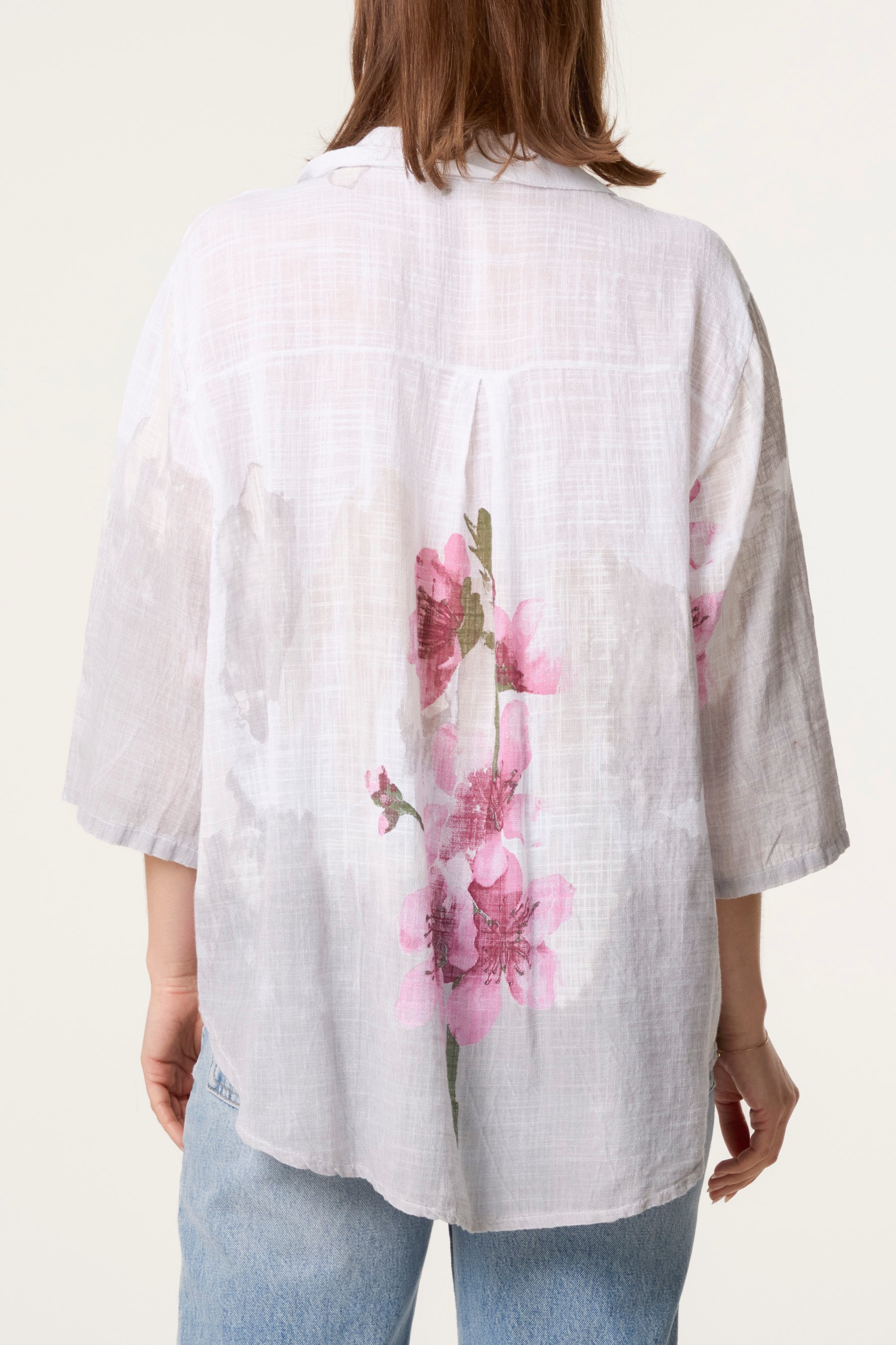 Floral Front Button Pure Cotton Blouse