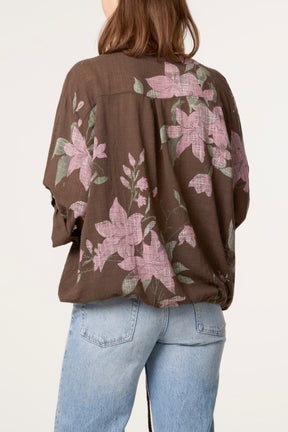 Orchid Pure Cotton Drawstring Shirt