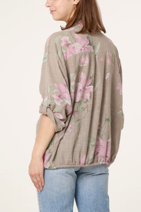 Orchid Pure Cotton Drawstring Shirt