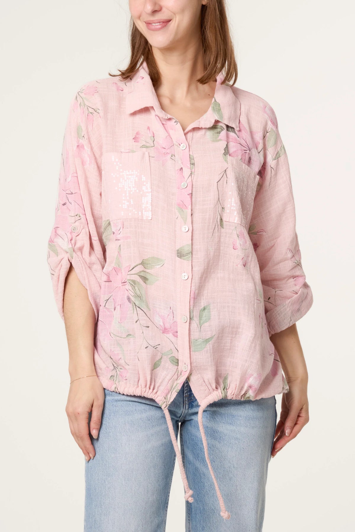 Orchid Pure Cotton Drawstring Shirt