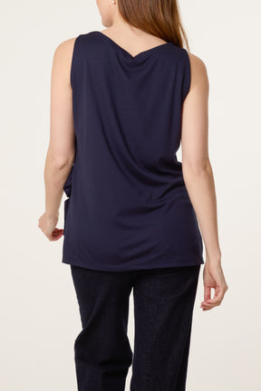 Jersey Side Tie Sleeveless Top