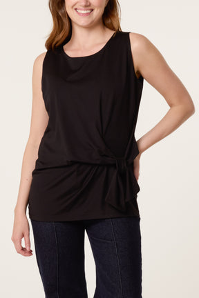 Jersey Side Tie Sleeveless Top