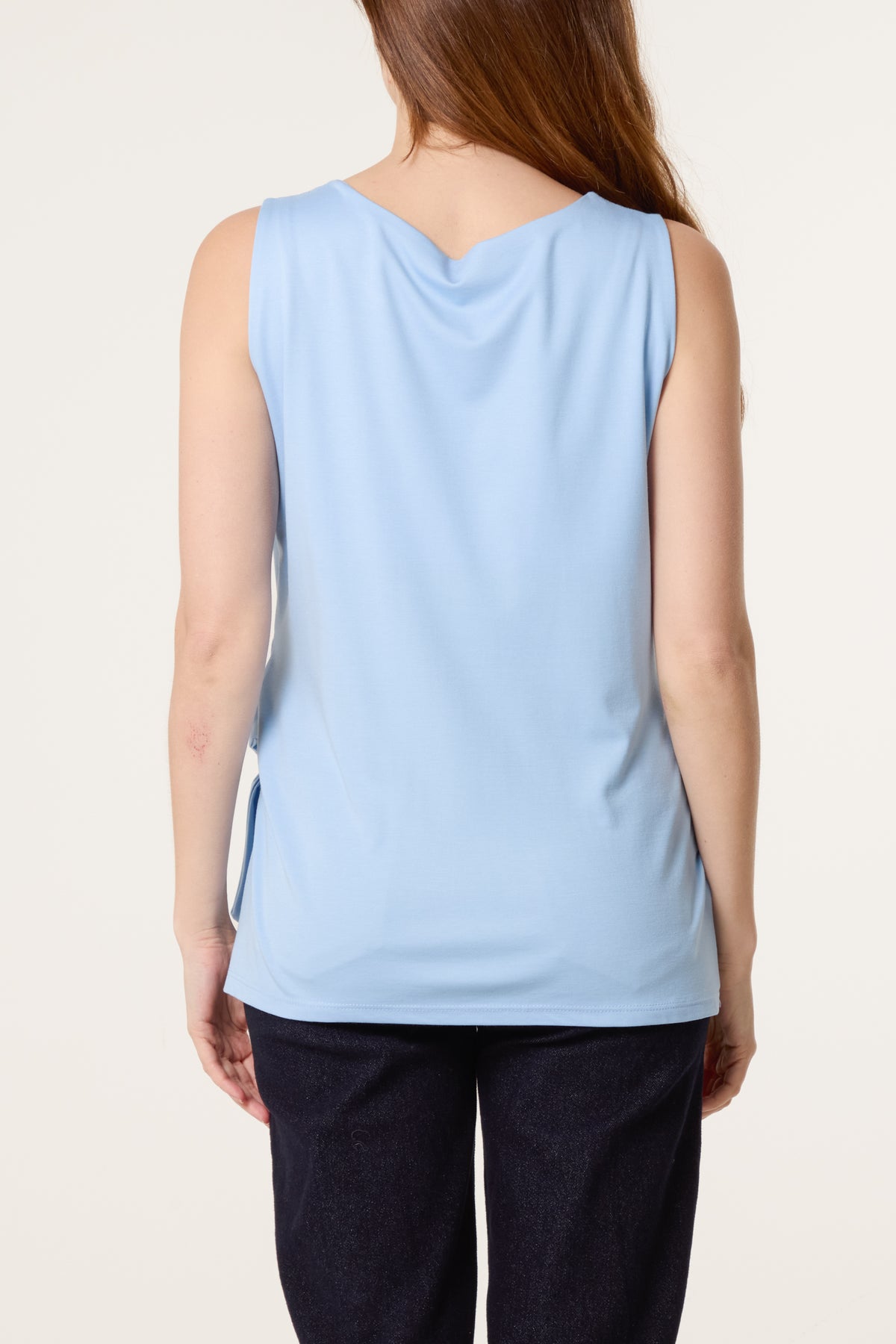Jersey Side Tie Sleeveless Top