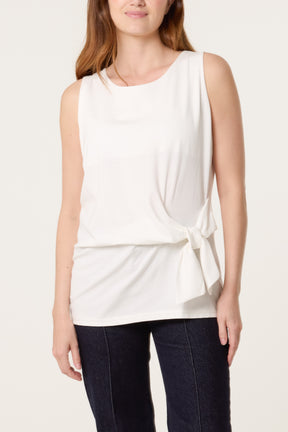 Jersey Side Tie Sleeveless Top