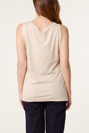 Jersey Side Tie Sleeveless Top