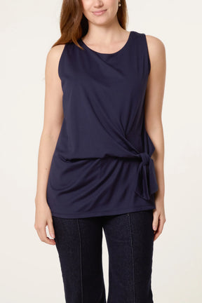 Jersey Side Tie Sleeveless Top