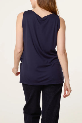 Jersey Side Tie Sleeveless Top