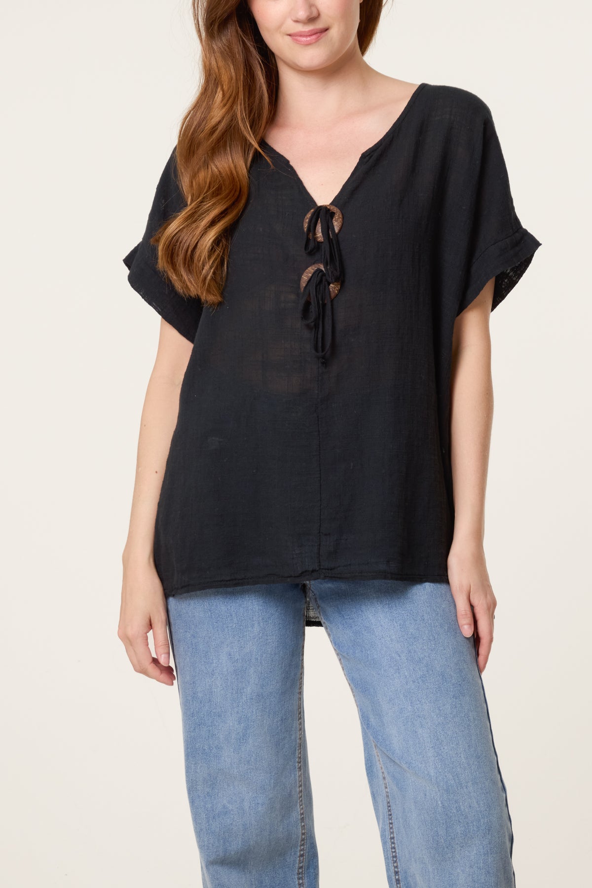 Pure Cotton Front Button Short Sleeve To