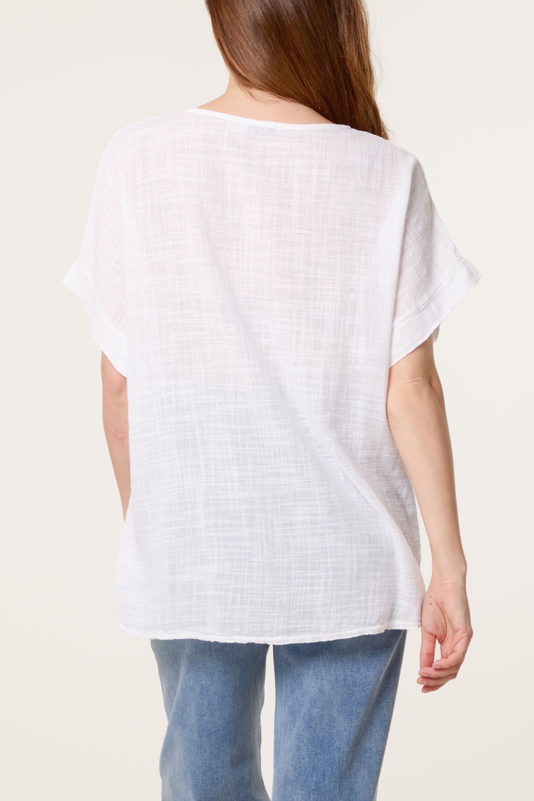 Pure Cotton Front Button Short Sleeve To