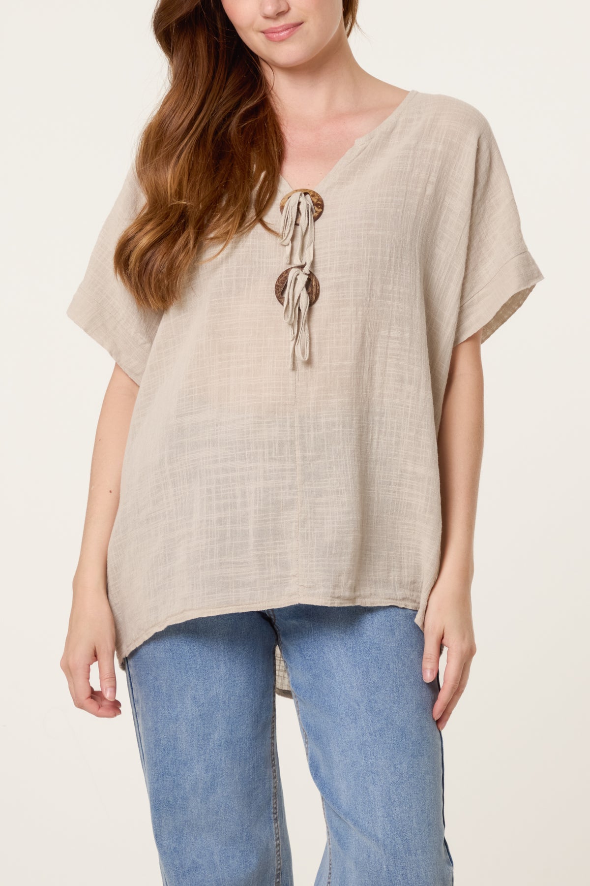 Pure Cotton Front Button Short Sleeve To