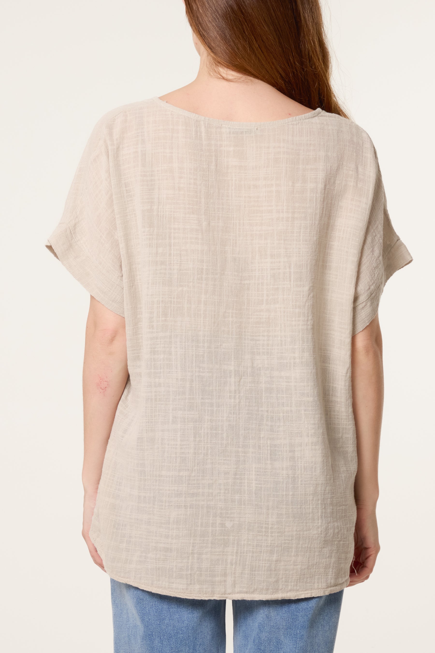 Pure Cotton Front Button Short Sleeve To