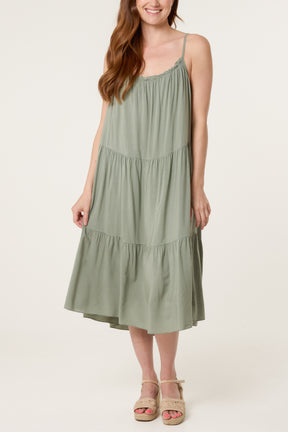 Tiered Cami Midi Dress