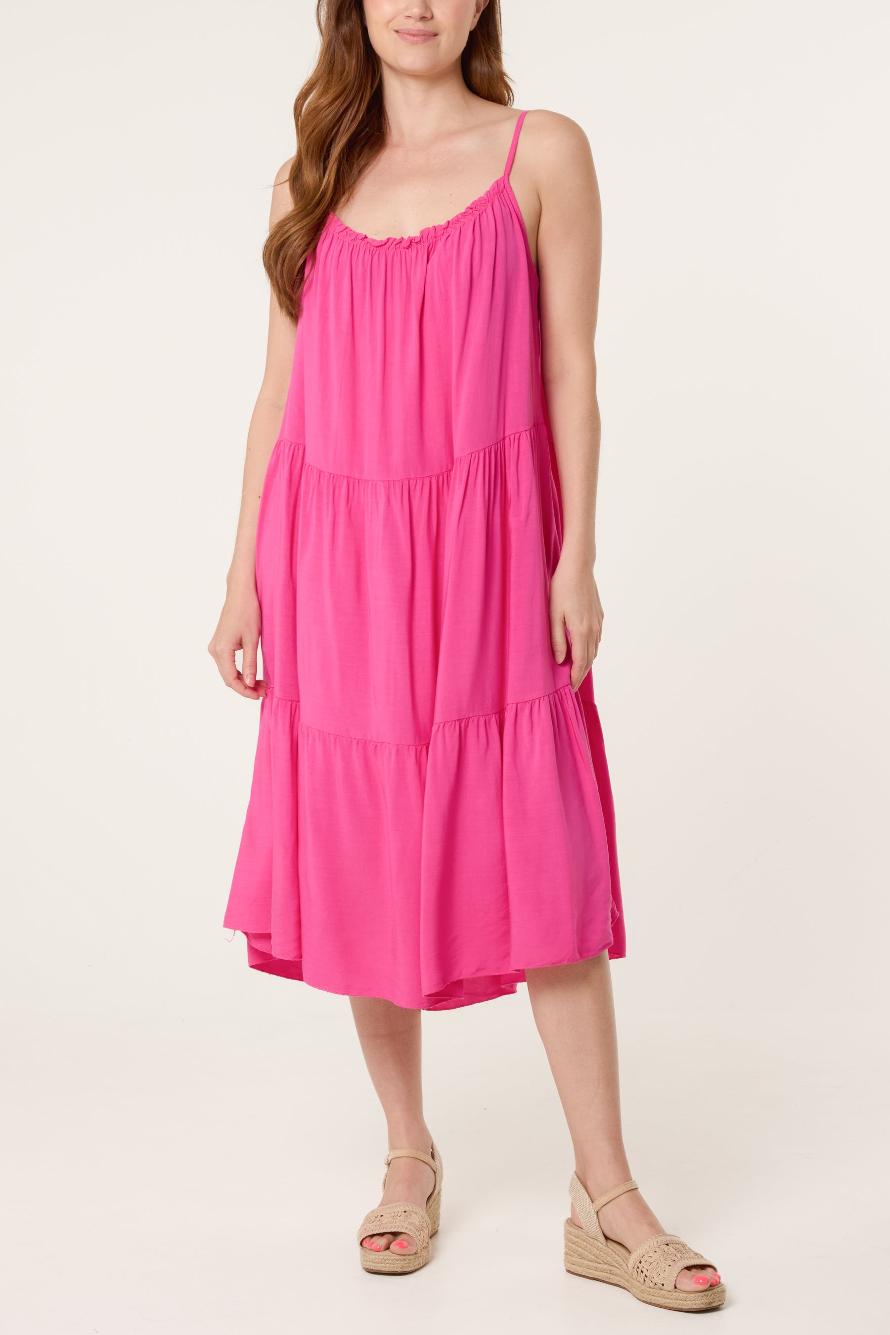 Tiered Cami Midi Dress
