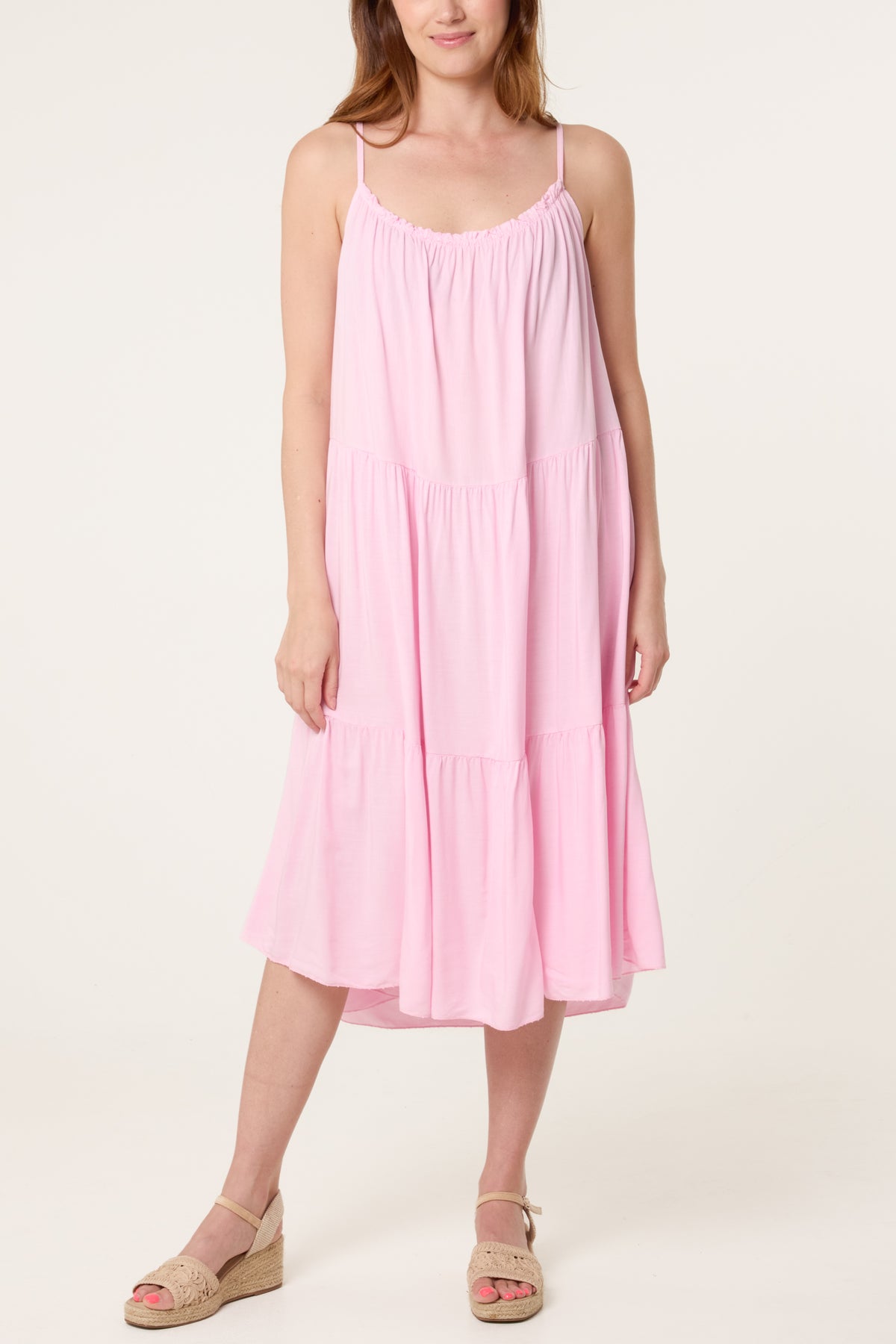Tiered Cami Midi Dress