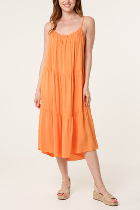 Tiered Cami Midi Dress